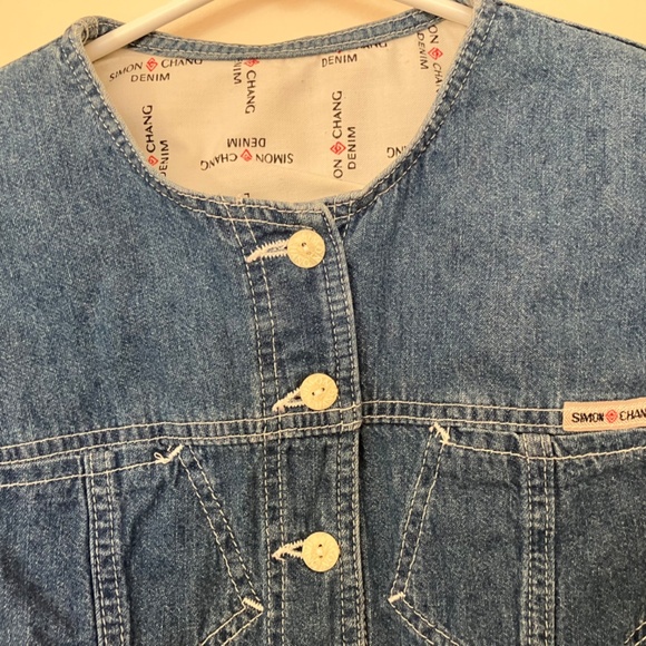 Simon Chang denim top - Picture 2 of 5